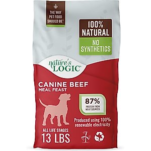 Nature's Logic 100% Natural Canine Beef Meal Feast All Life Stages Dry Dog Food, 13-lb bag