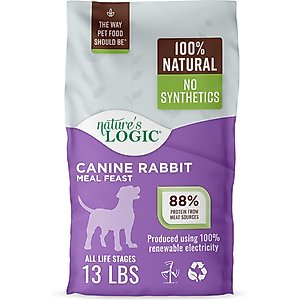 Nature's Logic 100% Natural Canine Rabbit Meal Feast All Life Stages Dry Dog Food, 13-lb bag