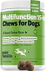 Deley Naturals 15-in-1 Multivitamin Chicken Flavor Dog Vitamin, 12.7oz Carton, 120 count