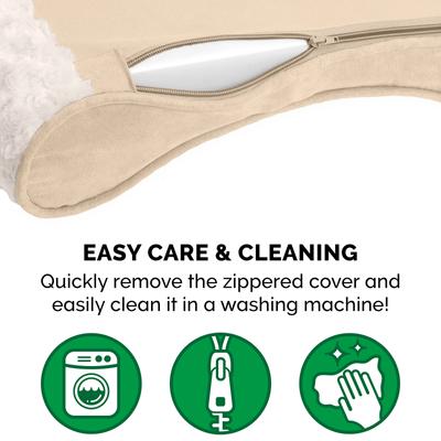 Show full view: FurHaven Ultra Plush Luxe Lounger Orthopedic Cat & Dog Bed with Removable Cover, Cream, Medium slide 6 of 11