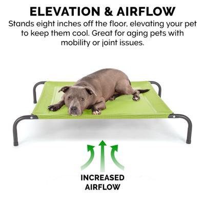 Show full view: FurHaven Elevated Dog & Cat Bed, Gecko Green, X-Large slide 2 of 10