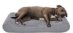 FurHaven Ultra Plush Luxe Lounger Orthopedic Cat & Dog Bed with Removable Cover, Gray, Large