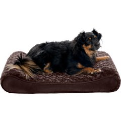 FurHaven Ultra Plush Luxe Lounger Orthopedic Cat & Dog Bed with Removable Cover, Chocolate, Medium