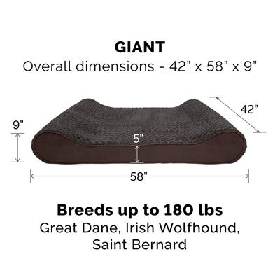 Show full view: FurHaven Ultra Plush Luxe Lounger Orthopedic Cat & Dog Bed with Removable Cover, Chocolate, Giant slide 8 of 11