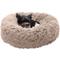 Show in main carousel: FurHaven Calming Cuddler Long Fur Donut Bolster Dog Bed, Taupe, Small slide 1 of 11