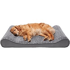 FurHaven Ultra Plush Luxe Lounger Orthopedic Cat & Dog Bed with Removable Cover, Gray, Jumbo