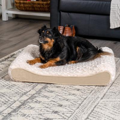Show full view: FurHaven Ultra Plush Luxe Lounger Orthopedic Cat & Dog Bed with Removable Cover, Cream, Medium slide 3 of 11