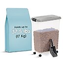 IRIS Airtight Dog, Cat & Bird Food Storage Container with Attachable Wheels, Gray & Black, 37.5-lb, 1 count