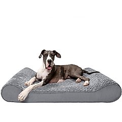 FurHaven Ultra Plush Luxe Lounger Orthopedic Cat & Dog Bed with Removable Cover, Gray, Giant