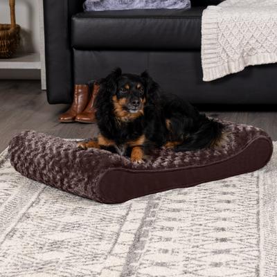 Show full view: FurHaven Ultra Plush Luxe Lounger Orthopedic Cat & Dog Bed with Removable Cover, Chocolate, Medium slide 3 of 11