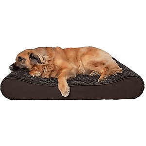 FurHaven Ultra Plush Luxe Lounger Orthopedic Cat & Dog Bed with Removable Cover, Chocolate, Jumbo Plus