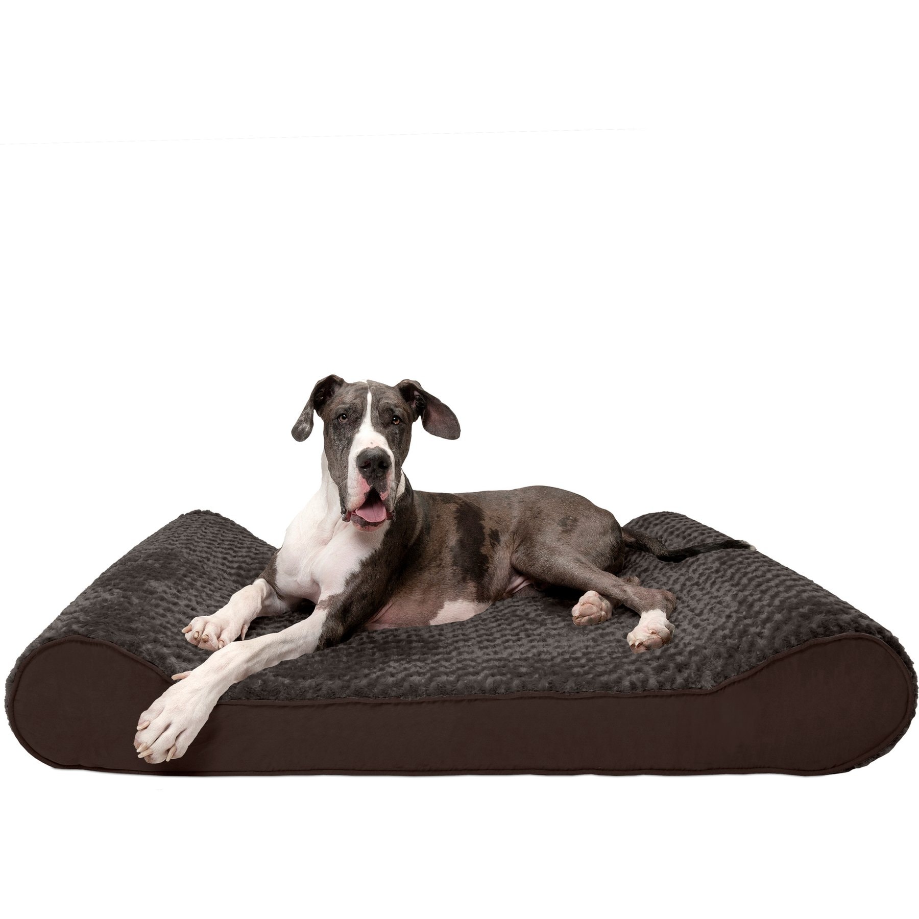 FurHaven Ultra Plush Luxe Lounger Orthopedic Cat & Dog Bed with Removable Cover, Chocolate, Giant