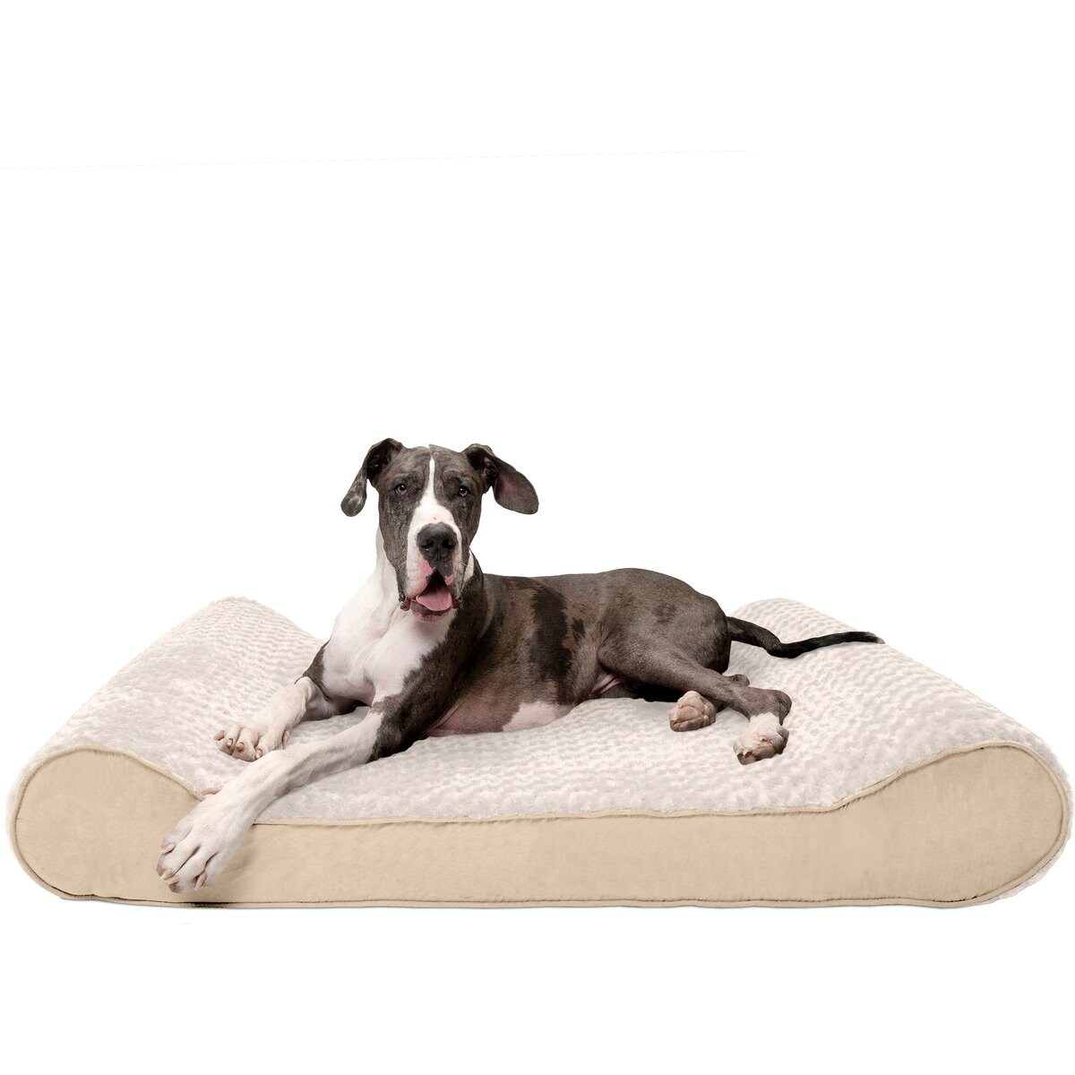 FurHaven Ultra Plush Luxe Lounger Orthopedic Cat & Dog Bed with Removable Cover, Cream, Giant