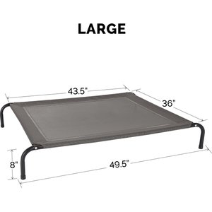 FurHaven Elevated Dog & Cat Bed, Graphite Gray, Large