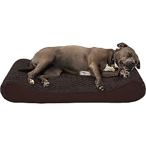 FurHaven Ultra Plush Luxe Lounger Orthopedic Cat & Dog Bed with Removable Cover, Chocolate, Large