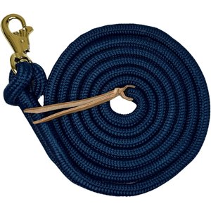 Kensington Protective Products Clinician Horse Training Lead Rope, 10-ft, Navy/Gold