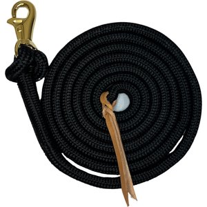 Kensington Protective Products Clinician Horse Training Lead Rope, 10-ft, Black/Gold