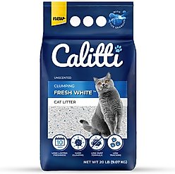 Calitti Fresh White Unscented Cat Litter, 20-lb bag