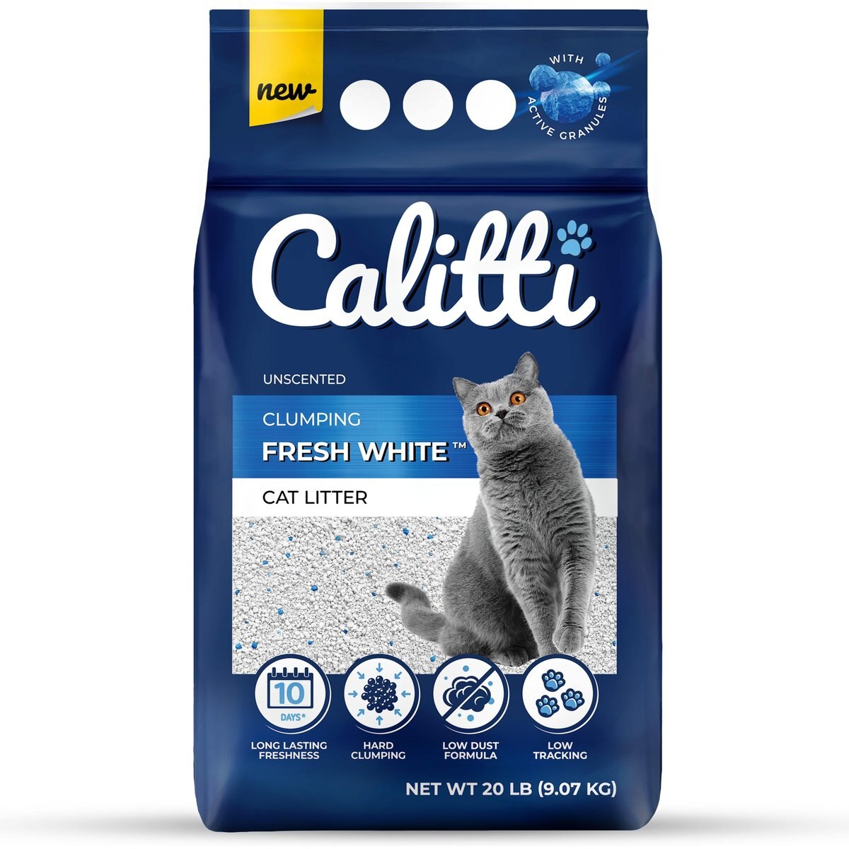 Calitti Fresh White Unscented Cat Litter, 20-lb bag