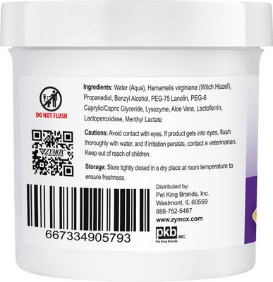Show full view: Zymox Ear Infection Solution with .5% Hydrocortisone for Dogs & Cats, 1.25-fl oz bottle + Advanced Enzymatic Ear Wipes, 7.05-fl oz bottle, 100 count slide 7 of 8