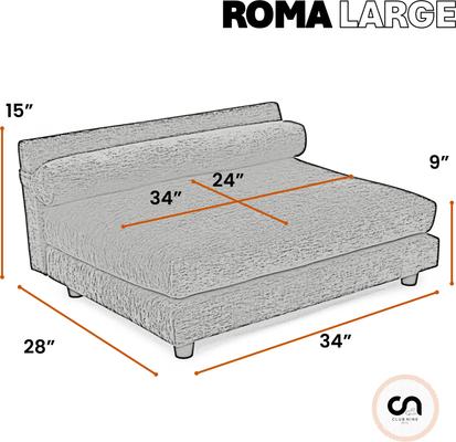 Show full view: Club Nine Pets Roma Elevated Orthopedic Dog Bed, Storm Gray, Large slide 9 of 10