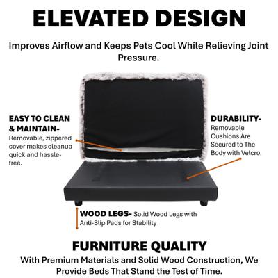 Show full view: Club Nine Pets Lido Orthopedic Elevated Dog Bed, Fawn, Medium slide 8 of 9