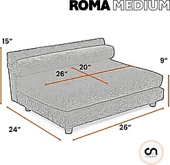 Club Nine Pets Roma Elevated Orthopedic Dog Bed, Dusty Gray, Medium slide 2 of 8