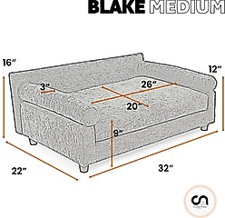 Club Nine Pets Blake Orthopedic Dog Couch Bed, Charcoal, Medium slide 2 of 9