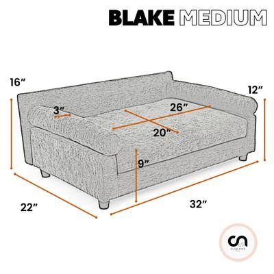 Show full view: Club Nine Pets Blake Orthopedic Dog Couch Bed, Dove, Medium slide 10 of 11