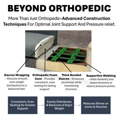 Show full view: Club Nine Pets Blake Orthopedic Dog Couch Bed, Charcoal, Large slide 5 of 10