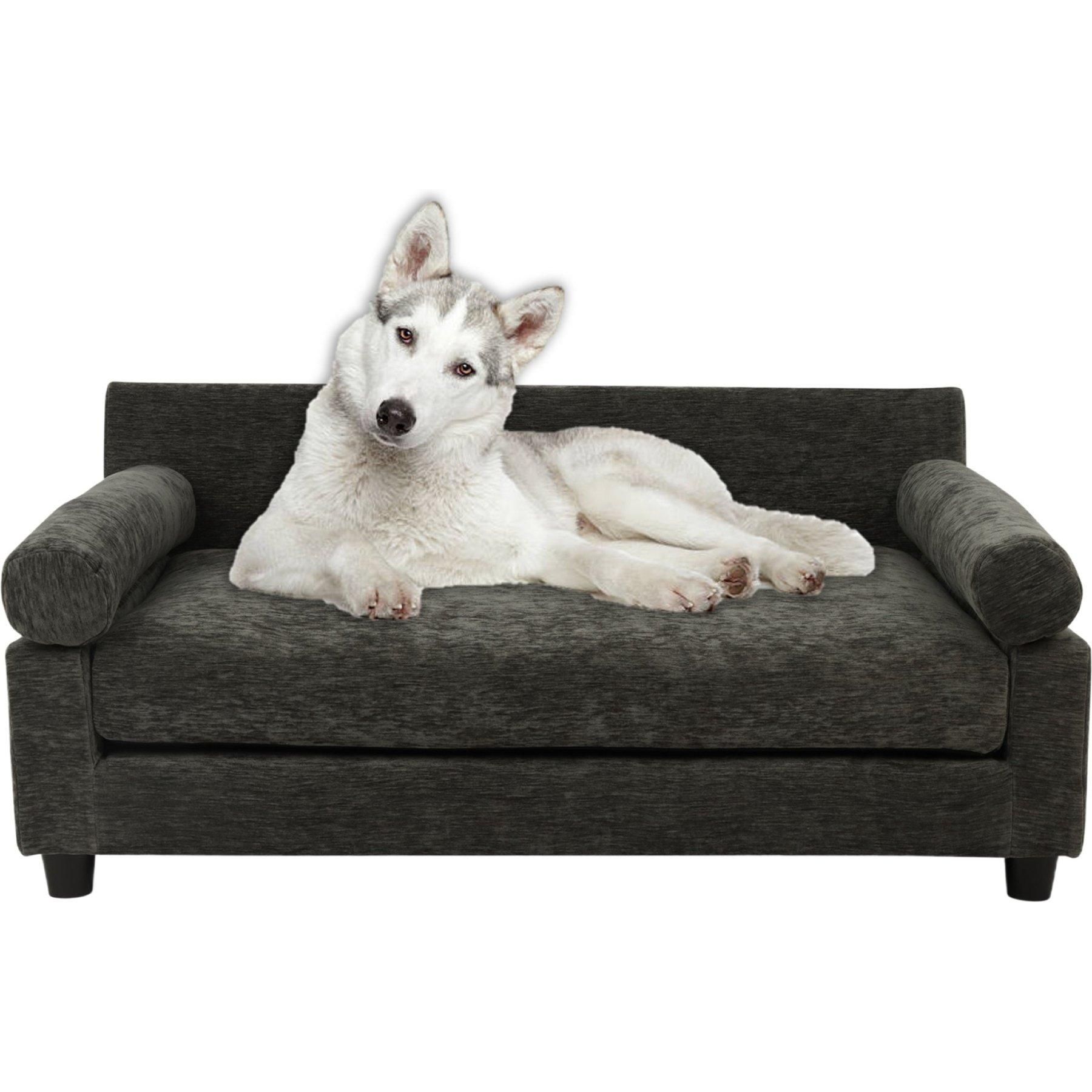 Club Nine Pets Blake Orthopedic Dog Couch Bed, Charcoal, Large