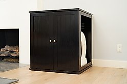 The Refined Feline Self Cleaning Cat Litter Box Cabinet, Cottage Door, Espresso