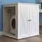 Show in main carousel: The Refined Feline Self Cleaning Cat Litter Box Cabinet, Farmhouse Door, White slide 1 of 1