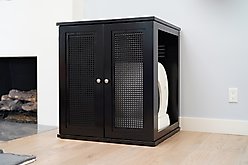 The Refined Feline Self Cleaning Cat Litter Box Cabinet, Cane Door, Espresso