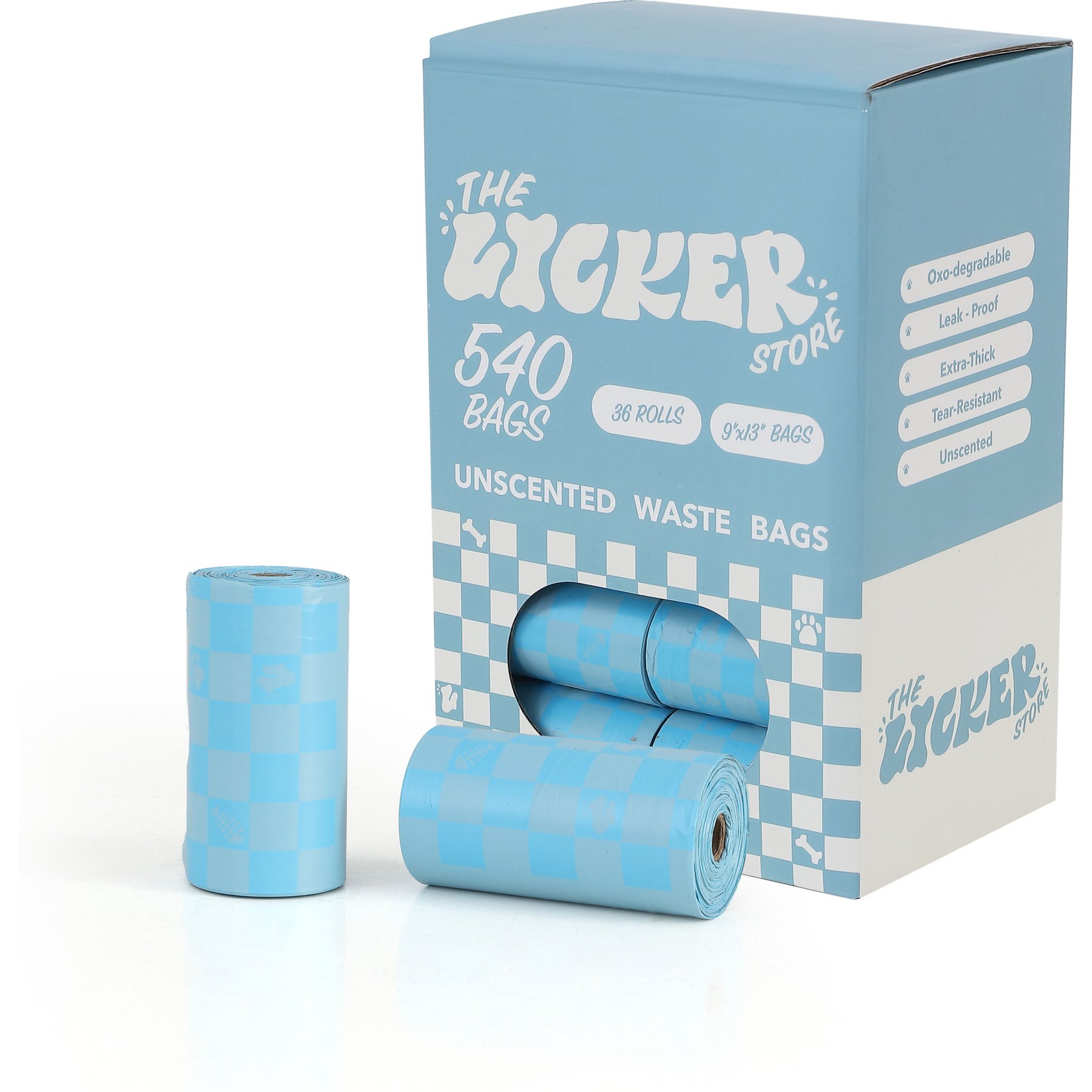 THE LICKER STORE Extra Thick Leak Proof Poop Bags, Unscented, 540 count