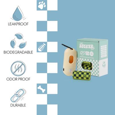 Show full view: THE LICKER STORE Extra Thick Leak Proof Environment-Friendly Poop Bags with Rechargeable LED Flashlight Dispenser, Unscented, 120 count slide 3 of 9