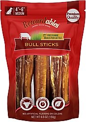 Rewardables Premium 4-6 in Single Ingredient Bully Stick Dog Chews, 6.5-oz bag