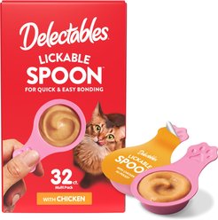 Hartz Delectables Lickable Spoon Chicken Handheld Creamy Cat Treats, 32 count