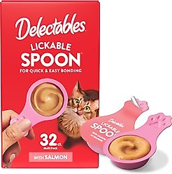 Hartz Delectables Lickable Spoon Salmon Handheld Creamy Cat Treats, 32 count