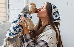 Both Tails Nazar Crochet Dog Shirt & Bandana, X-Small