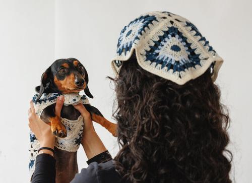 Show full view: Both Tails Nazar Crochet Dog Shirt & Bandana, Small slide 6 of 6