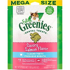 Greenies Feline Savory Salmon Flavor Adult Dental Cat Treats