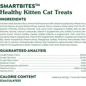 Greenies Smartbites Kitten Chicken Flavor Cat Crunchy Treat, 2.1-oz pouch