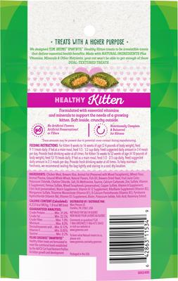 Show full view: Greenies Smartbites Kitten Chicken Flavor Cat Crunchy Treat, 2.1-oz pouch slide 3 of 11