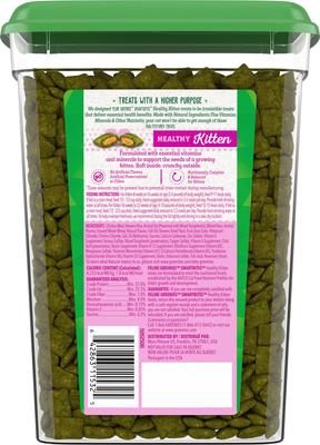 Show full view: Kitten Variety Pack: Nutro Perfect Portions Variety Pack Pate Wet Food, 2.6-oz, case of 12 twin-packs + Greenies Smartbites Chicken Flavor Crunchy Treat, 16-oz tub + Nutro Wholesome Essentials Chicken & Brown Rice Recipe Dry Food, 3-lb bag slide 6 of 9