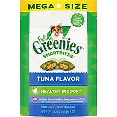Greenies Feline SmartBites Healthy Indoor Natural Tuna Flavor Soft & Crunchy Adult Cat Treats, 4.6-oz bag