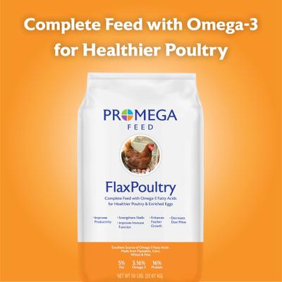 Show full view: Promega Feed FlaxPoultry 16% Protein Crumble Poultry Feed, 50-lb bag slide 2 of 9