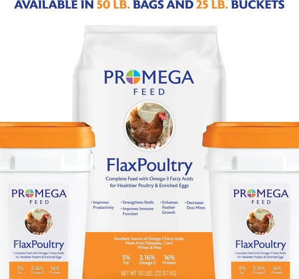PROMEGA FEED FlaxPoultry 16 Protein Crumble Poultry Feed, 25lb pail