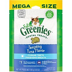 Greenies Adult Dental Cat Treat, Tempting Tuna Flavor, 4.6-oz bag