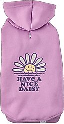 LIFE IS GOOD Have a Nice Daisy Sunset Dog Hoodie, Violet Purple, Small